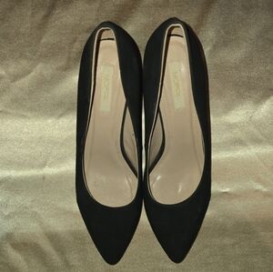 MOFRI Bella Black Suede-Look Kitten Heels Pointed Toe Size 9